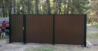 Купить распашные ворота из профнастила Усолье-Сибирское, цена от 2746 руб.
